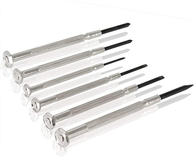 NSEZTZ 6PCS Mini Screwdriver Set, Small Professional Repair Tool Kit with 6 Different Size Flathead and Phillips Screwdrivers, Precision Screwdriver Sets for Jewelry, Watch, iPhone, Eyeglass Repair