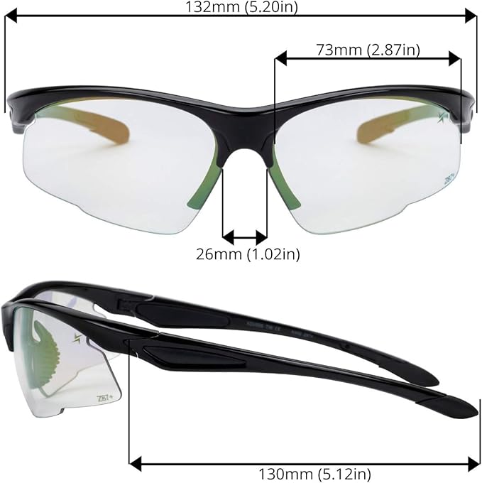 X Power Photochromic Lenses Safety ANSI Z87+ Impact Resistant Polycarbonate Lens & Frame