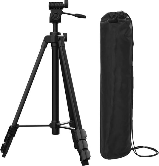 55-inch Lightweight Aluminum Laser Level Tripod Stand with Bubble Level, Quick Release Plate with 1/4"-20 Screw Mount for Laser Line Leveling