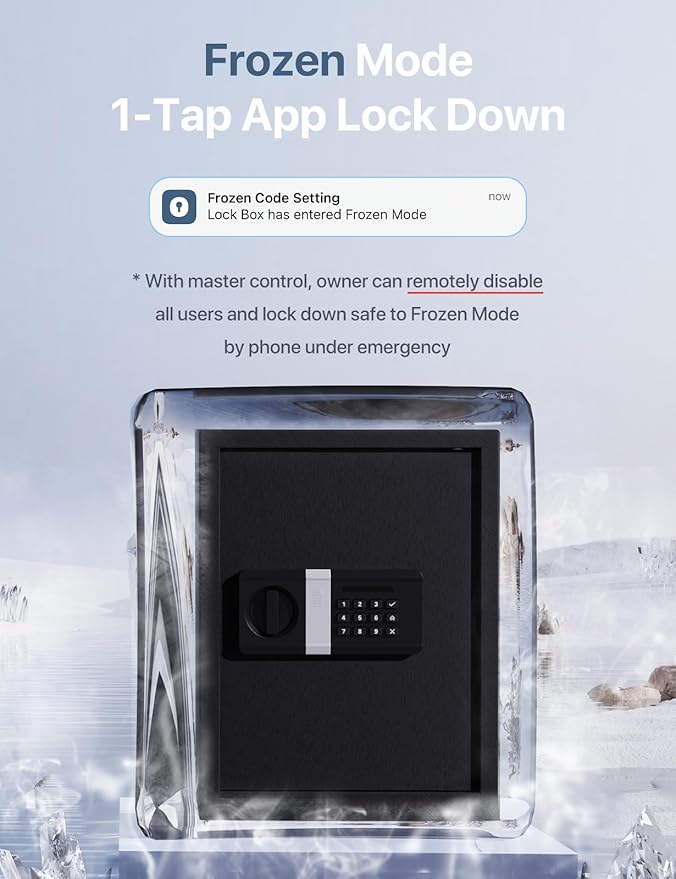 FORFEND Smart Home Safe | WiFi Safebox App Lock/Alarm | Voice Command, Kidnap Alarm, Tamper Detect, Frozen Mode, Sub Account| Digital Safes Anti Theft
