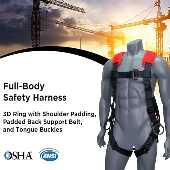 AFP Demon Fall Protection Comfortable Safety Harness (OSHA/ANSI PPE)