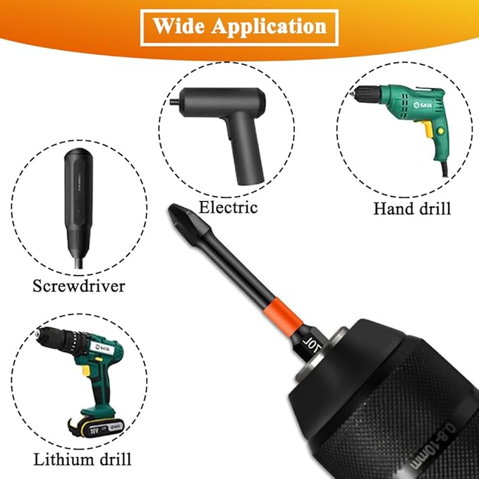 8Pcs Magnetic Phillips Screwdriver Bits with 1/4 Inch Hex Shank 2 Sets Cross Anti-Slip Screw Driver Bit PH2 Impact Driver Bit 25/65/90/150mm