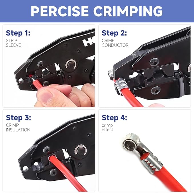 HKS Spark Plug Connector Crimping Tool For Ignition Cable and Spark Plug Wire - Ratcheting Wire Crimpers - Max Diameter 8.5mm - Ratchet Terminal Crimper - Electrical Crimping Tool