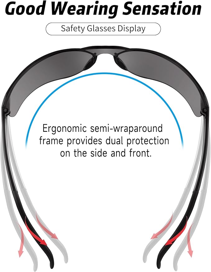 Safety Glasses for Men Women ANSI Z87.1 Safety Glasses Bulk Protective Eyewear Scratch-Resistant