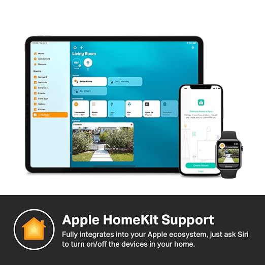 Kasa Smart Plug, Matter Compatible, Energy Monitoring, Compact Design, 15A/1800W Max, Super Easy Setup, Works with Apple Home, Alexa & Google Home, UL Certified, 2.4G Wi-Fi Only, White, KP125M(2-Pack)