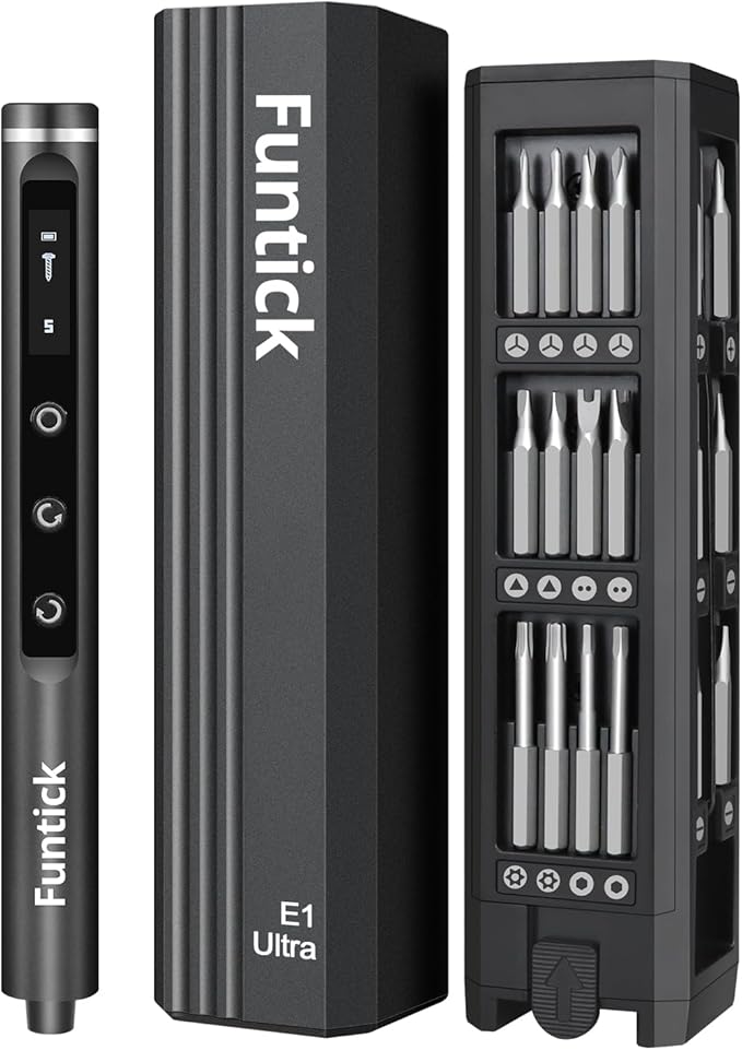 Electric Screwdriver Set,Cordless screwdriver set Small powered Magnetic Storage Bits, 5 Torque Adjustments, LED Display,fantic mini Screwdriver for Electronics Phone Camera PS5 Laptop Watch