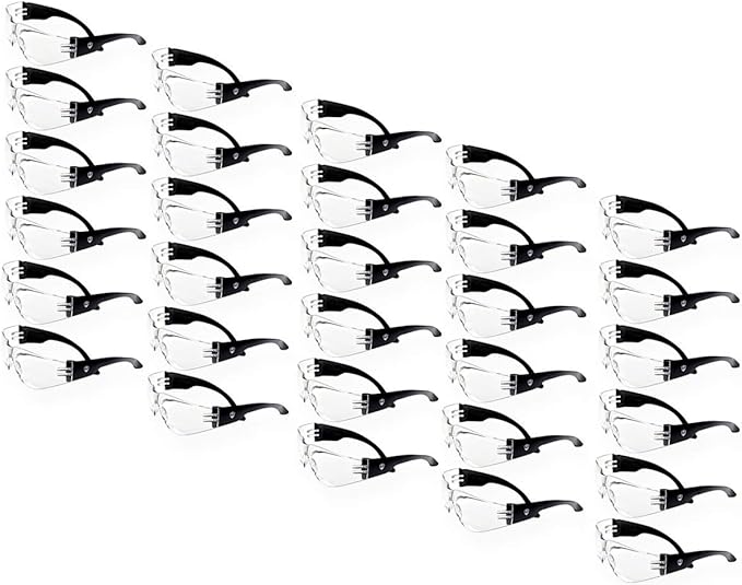 Defender Safety VS1 Safety Glasses, 30 pack, Polycarbonate protective eyewear, impact resistant Anti Scratch, ANSI Z87