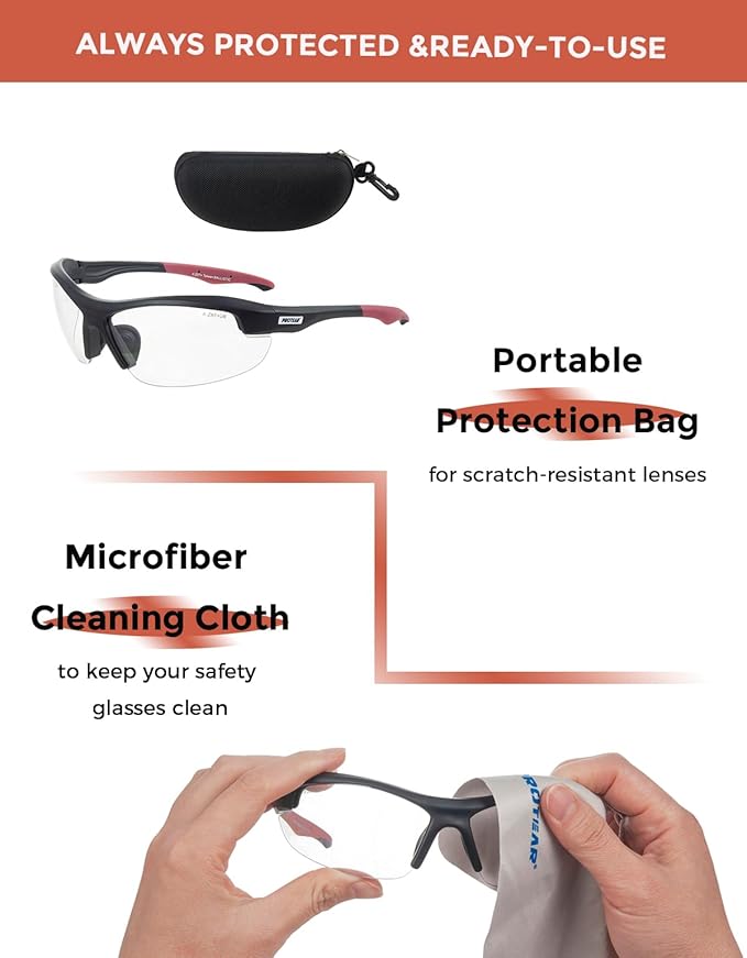 Anti-Fog Safety Glasses Clear Work Goggles Eye Protection for Shooting Sports Eyewear Scratch Resistant Lens