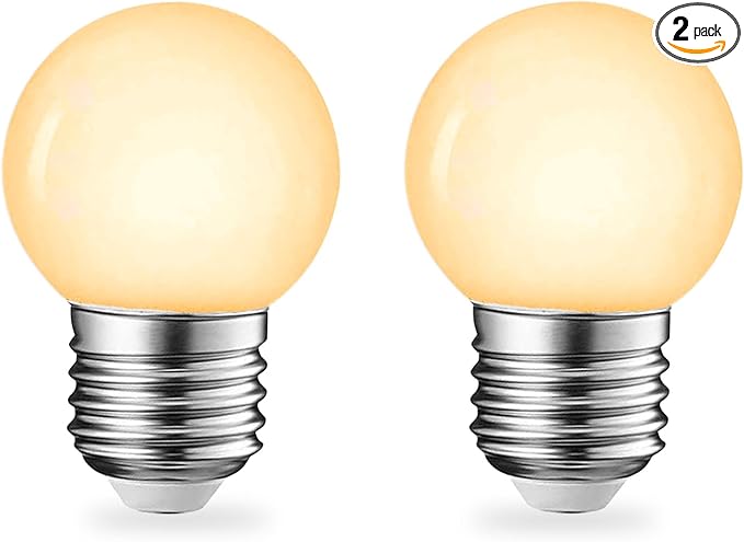 G45 LED Light Bulbs with E26 Base | 2700K Warm Soft White, Full Spectrum | 5W Eq 40W Appliance Bulbs for Refrigerator, Table Lamps, Home, Plants, Freezers & Chandelier (2 Warm White Bulbs)