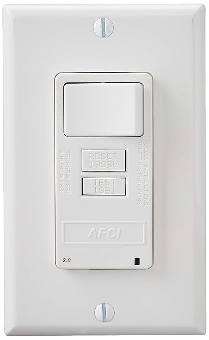 Leviton AFCI/Switch Combination, 15 Amp, Self Test, LED Indicator Light, AFSW1-W, White