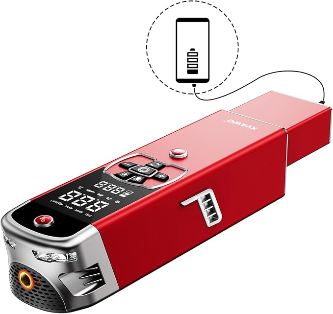 Tire Inflator Portable Air Compressor: Cordless Deflatable Air Pump for Car Tires - 150PSI Tire Pump with Pressure Gauge for Car Bike Motorcycle