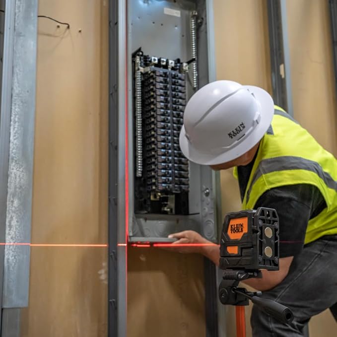 Klein Tools 93LCLS Self-Leveling Laser Level with Bright Red Cross Lines and Plumb Spot, Magnetic and Ceiling Clamp Mounting