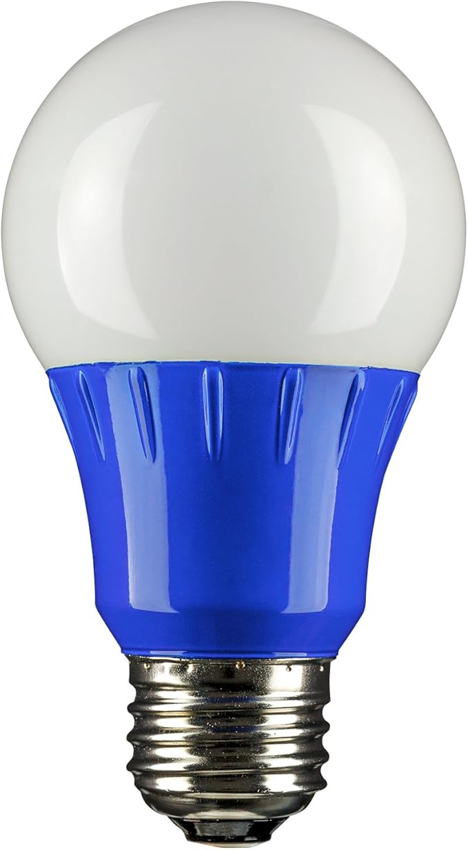 Sunlite 80145 A19 Colored Light Bulb 3 Watts (25w Equivalent), E26 Medium Base, Non-Dimmable, UL Listed, Party Decoration, Holiday Lighting, 1 Count, Blue