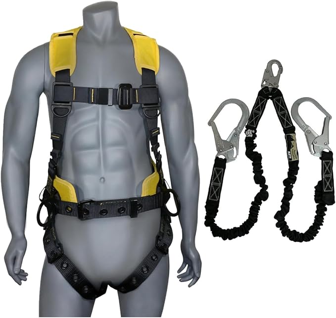 AFP Demon Fall Protection Comfortable Safety Harness (OSHA/ANSI PPE), Harness for Men Construction, Safety Harness Fall Protection Kit