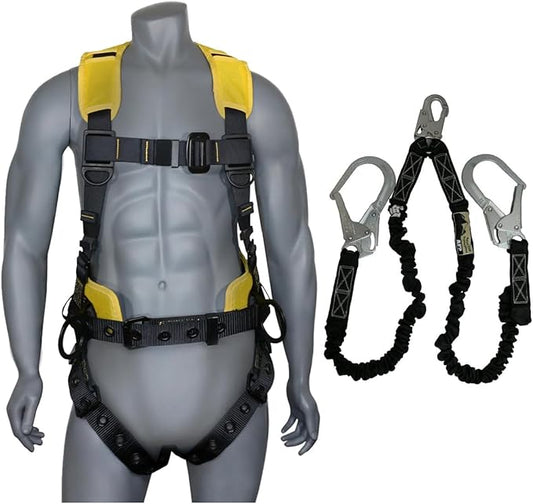 AFP Demon Fall Protection Comfortable Safety Harness (OSHA/ANSI PPE), Harness for Men Construction, Safety Harness Fall Protection Kit