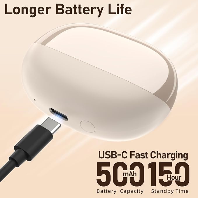 ANC Wireless Earbuds with Big Bass Durable, Lightweight Design for Noisy Factories, Gym, and Travel, Includes 3-Size Tips for Secure Fit