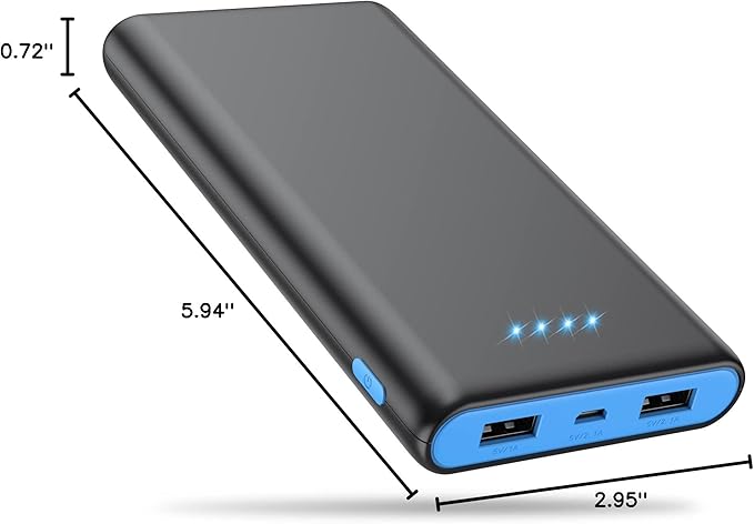 Portable Charger Power Bank 25,800mAh,5V/3A USB C in&Out Fast Phone Charging with Intelligent Smart IC,3 USB Port External Cell Phone Battery Pack Compatible with iPhone 16 15 14,Galaxy,Android-Blue