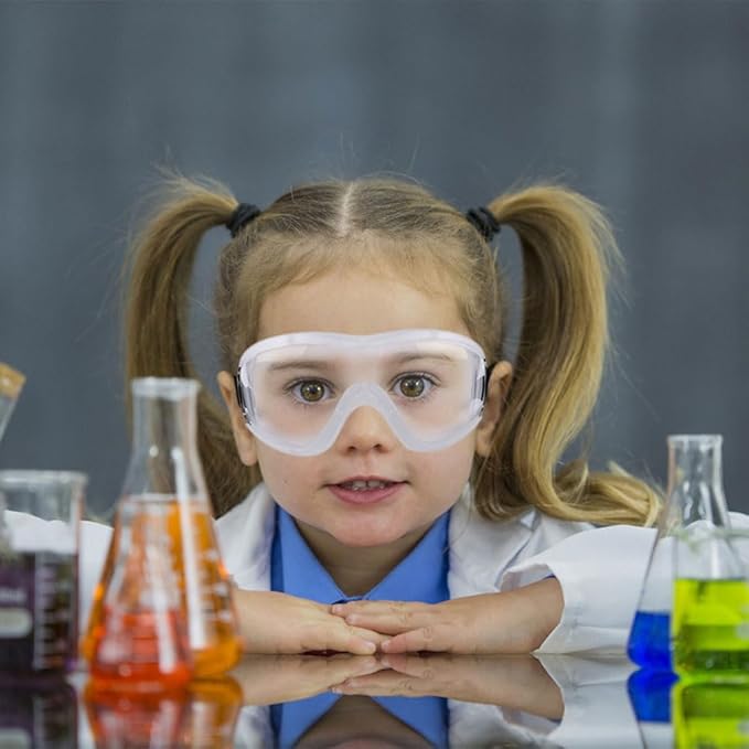 Kids Safety Goggles, Toddler Safety Glasses With UV Anti-Fog,Clear Lens Glasses Cleaning Cloth Included