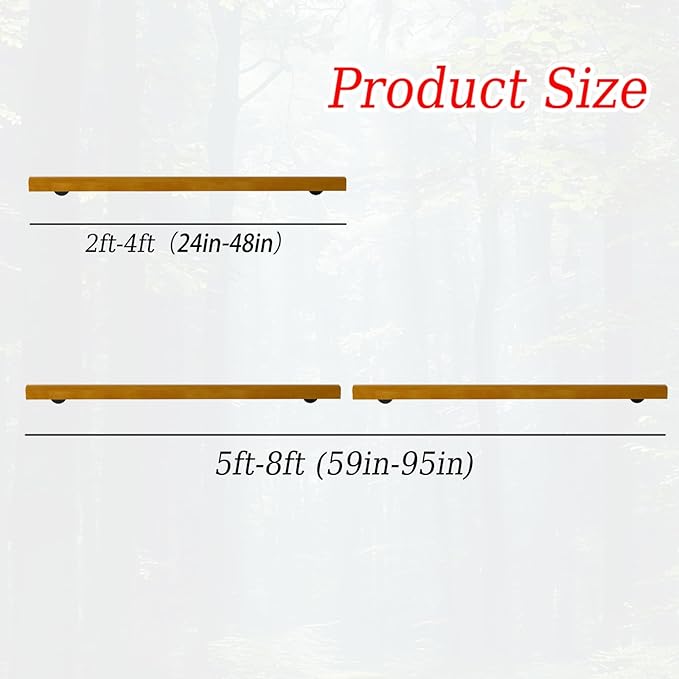 6FT Wooden Stair Railing Indoor, Wall Railings for Stairs, Hand Rails for Indoor Stairs, Non-Slip Stair Handrail for Home Garden Corridor Lofts Kindergarten Guardrail(2 Sections, 2 x 3FT)