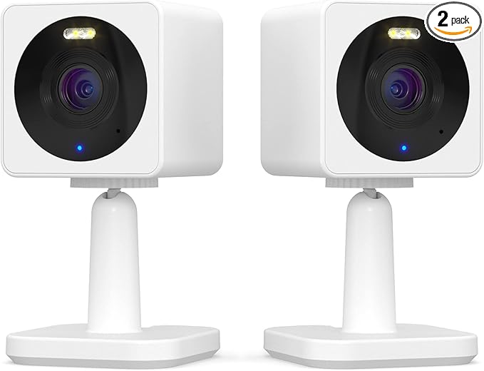 WYZE Cam OG Indoor/Outdoor 1080p Wi-Fi Smart Home Security Camera with Color Night Vision, Motion Detection, 2-Way Audio, Compatible with Alexa & Google, White (2-Pack), Free Expert Setup