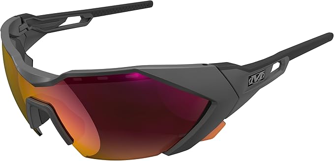 Mechanix Wear: Vision Type-E Safety Glasses with Advanced Anti Fog, Scratch Resistant, Black Half Framed Protective Eyewear, Lightweight, Adjustable Arms and Nose, For Outdoor Use (Fire Mirror Lens)