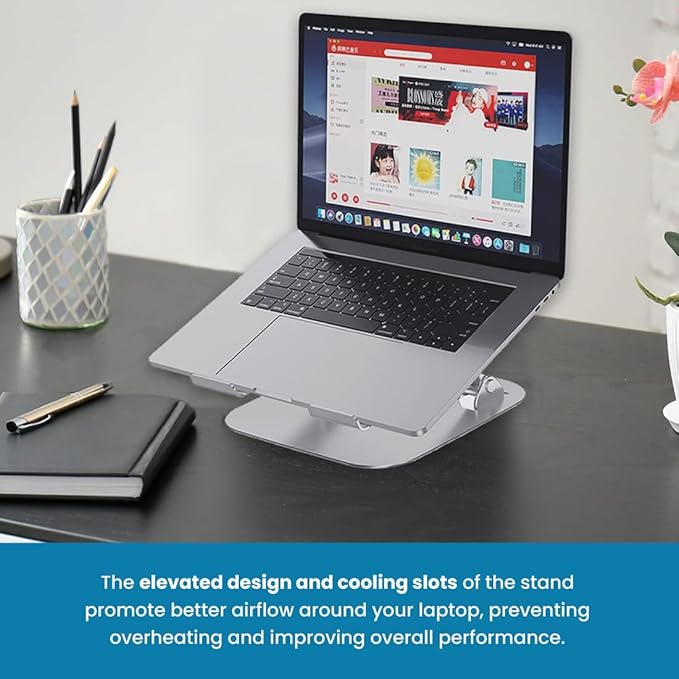OTM Essentials Aluminum Adjustable Laptop Riser Stand,