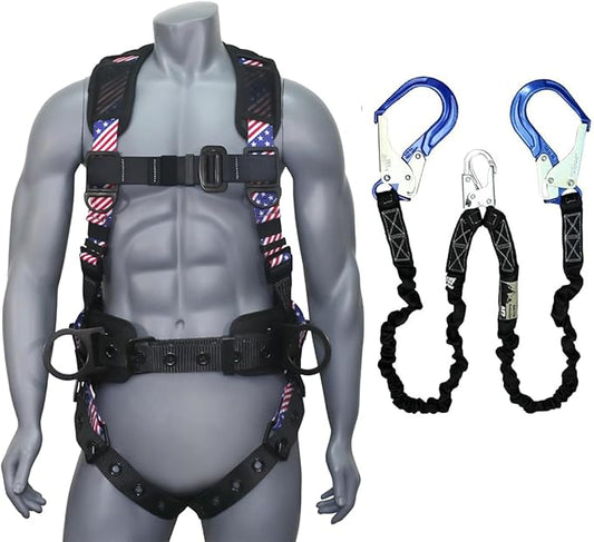 AFP Demon Fall Protection Comfortable Safety Harness (OSHA/ANSI PPE), Harness for Men Construction, Safety Harness Fall Protection Kit