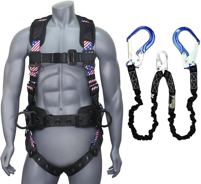 AFP Demon Fall Protection Comfortable Safety Harness (OSHA/ANSI PPE), Harness for Men Construction, Safety Harness Fall Protection Kit
