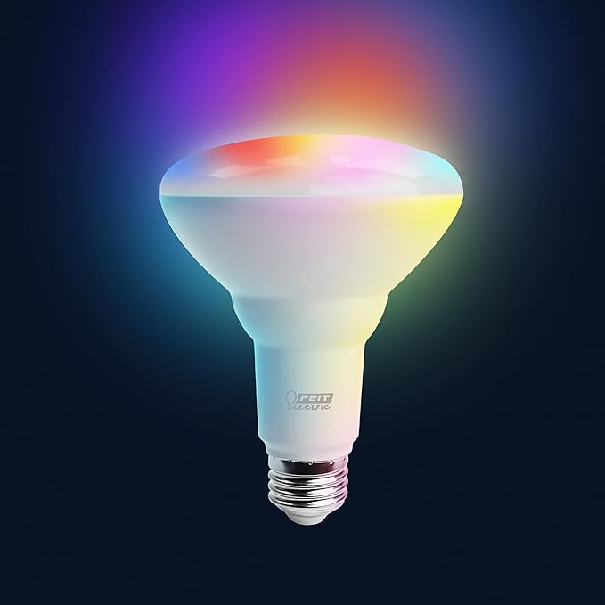Feit Electric BR30 Smart LED Light Bulbs, 65W Equivalent, Dimmable, Color Changing, Tunable White, 650 Lumens, 2.4GHz Wi-Fi, Alexa/Google Home Enabled Track Lighting, BR30/RGBW/CA/AG/RP/6, 6 Pack