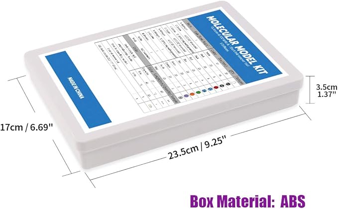 Swpeet 179 Pcs Organic Chemistry Molecular Model Student and Teacher Kit, Chemistry Molecular Model Student and Teacher Set - 76 Atoms & 102 Links & 1 Short Link Remover Tool