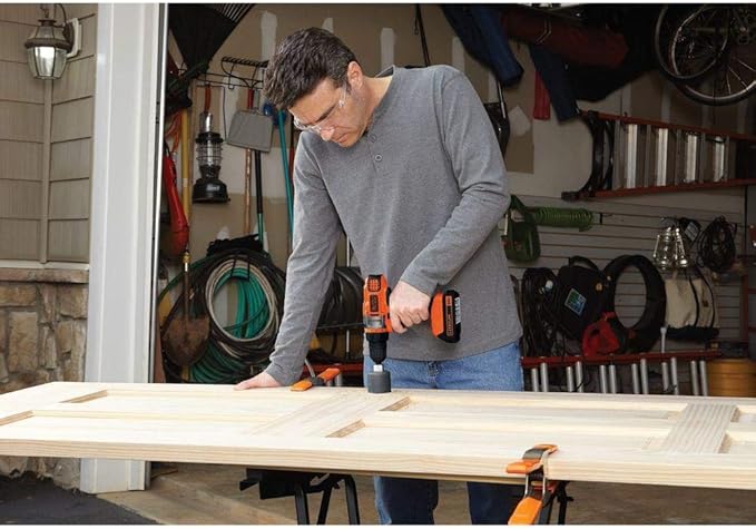 BLACK+DECKER 20V MAX Cordless Drill Driver with Battery and Charger, LED Work Light (LDX220C)