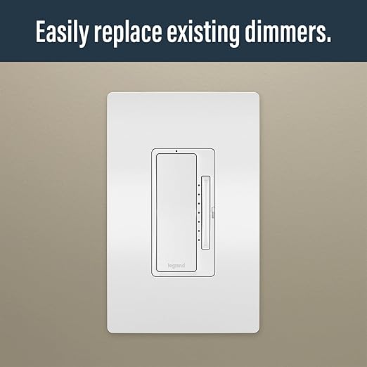 Legrand Radiant WNRL50WH Smart Tru-Universal Dimmer with Netatmo, Compatible with Alexa, Google Assistant & Apple HomeKit, White (1 Count)