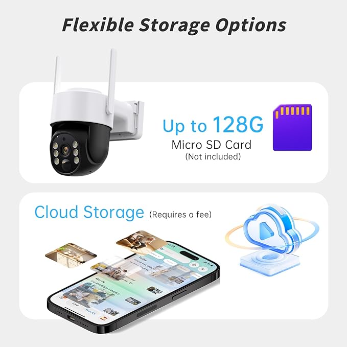 Solar Security Cameras Wireless Outdoor, 2K 360° View Battery Powered Outdoor Camera, Solar Outdoor Camera with PIR Motion Detection,Color Night Vision,2-Way Talk,IP65,Siren Alarm（1-Pack）