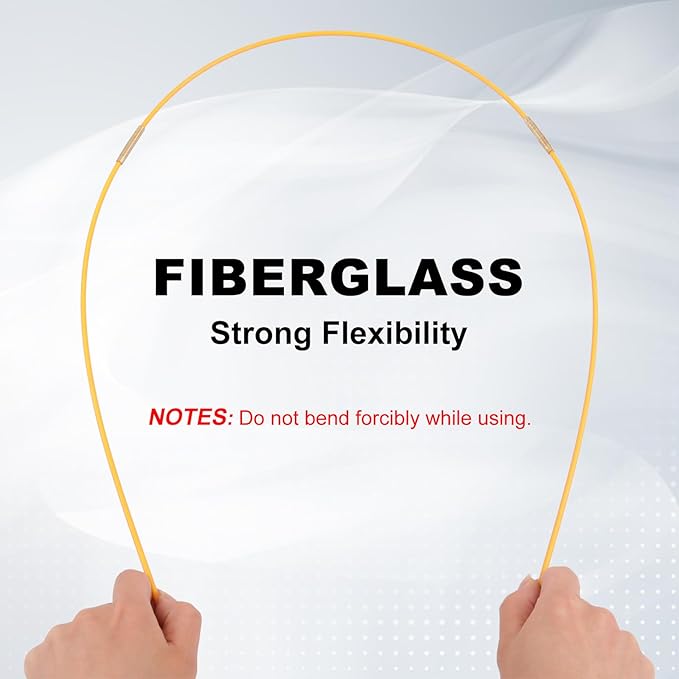 22FT Fiberglass Running Electrical Wire Cable Pulling Fish Tape kit in a Carrying Case Through Wall Cable Snake Rods Electrical Tools Kit with Different Attachments