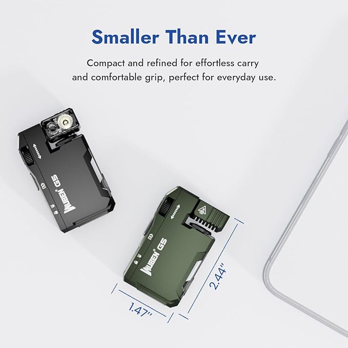 WUBEN G5 Rechargeable EDC Flashlight, 400 Lumens Dual Light Sources Mini Flashlight with RGB Light, Portable Flat Pocket Flashlights, Magnetic Keychain Flashlight for Outdoor Home Emergencies (Black)