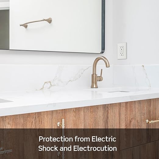 Leviton GFCI Outlet, 15 Amp, Self Test, Tamper-Resistant with LED Indicator Light, Protection from Electric Shock and Electrocution, GFTR1-I, Ivory