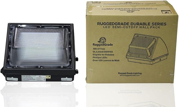 RuggedGrade 200W LED Wall Pack with Photocell - Durado II Series - 26,000 Lumens - Semi Cut-Off - 3000K Warm White - Outdoor LED Wall Light - DLC 5.1 Premium