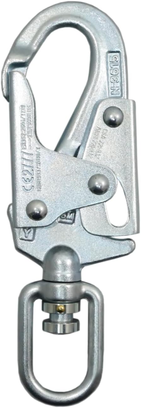 AFP Demon 11 FT Single Leg Self-Retracting Lifeline Cable Retractable | Steel Locking Snap Hook | Safety Yoyo | Fall Protection Arrest Limiter | Construction Industrial | OSHA & ANSI Rated SRL