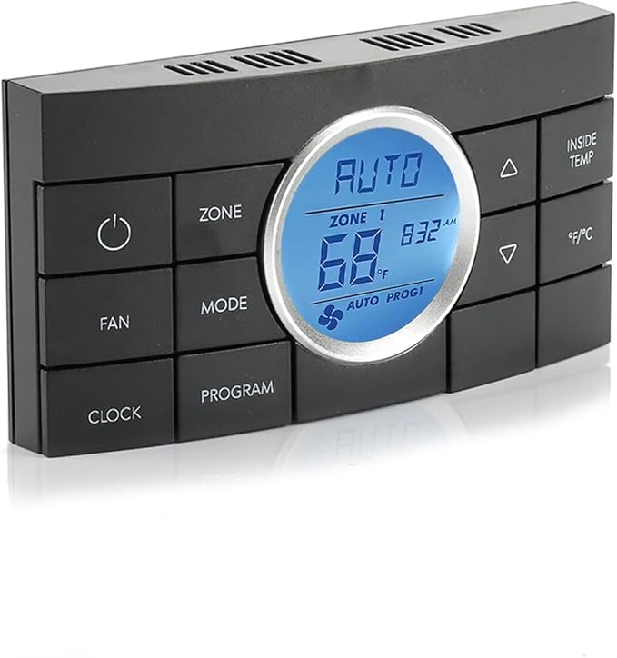 3314082.000 RV Thermostat - 10-Button Multi-Zone Control for Dometic CCC2 - Fits AC Series 579/595/600/6308 - Digital RV AC/Heat Thermostat - Black