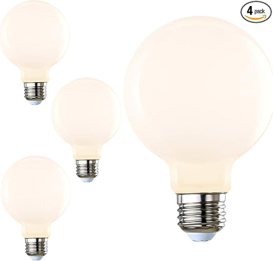 Diodesy- G25 Smart LED Light Globe Vanity Bathroom WiFi Bulb Works with Alexa and Google Home Pack of 4 No Hub Required 5.5W (60W Equivalent) Tunable 2200K-6500K 500LM E26 for Decorative Makeup Mirror