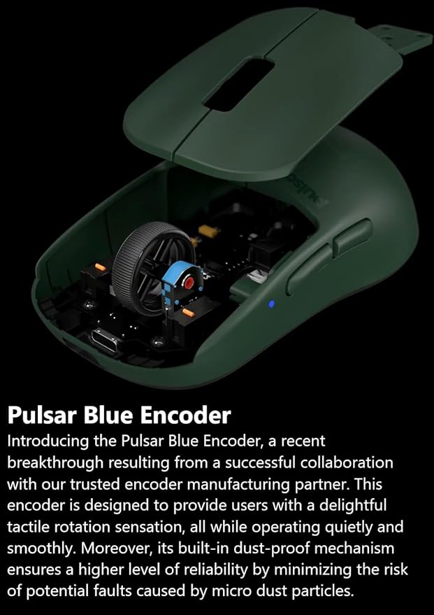 Pulsar Gaming Gears X2H mini Wireless Gaming Mouse, Founder's Edition, Ultra Lightweight 1.83 oz (52 g), Symmetrical, Optical Switch, 2.4 Ghz 1 ms, 26000 DPI, PAW3395 Sensor (Mini, Wireless, Green)