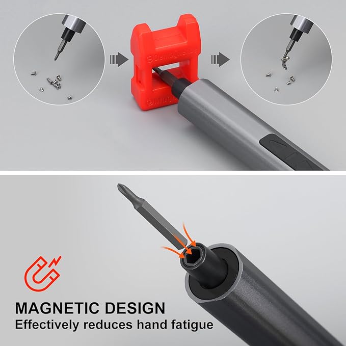 SHARDEN Mini Electric Screwdriver, 29 in 1 Small Electric Screw Driver Kit with 24 Magnetic Bits, Precision Cordless Repair Tool for Phone, Camera, Laptop, Watch