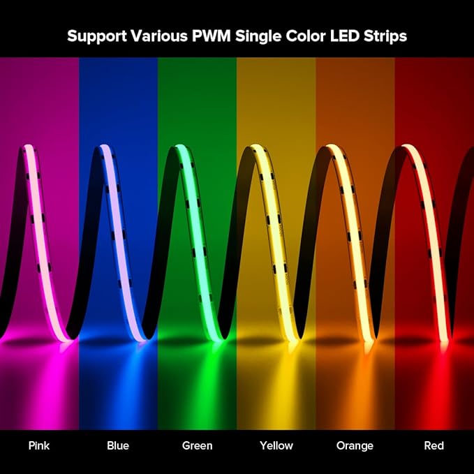BTF-LIGHTING 5050SMD FCOB COB Dimming RF 2.4GHz Wireless Remote RC01RFB & C01RF Tuya Controller Kit 4 Zones Group Control PWM Single Color (+V -V) 2pin LED Strip Neon Rope Light DC5V DC12V DC24V