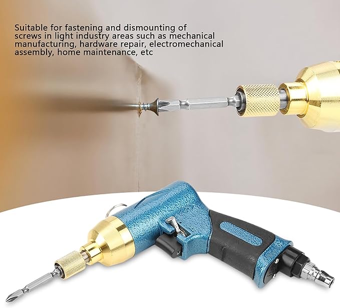 Handhold Screw Gun Air Straight Pneumatic Screwdriver with Screw Bit 5H 9000rpm(Screwdriver bit Random Color)