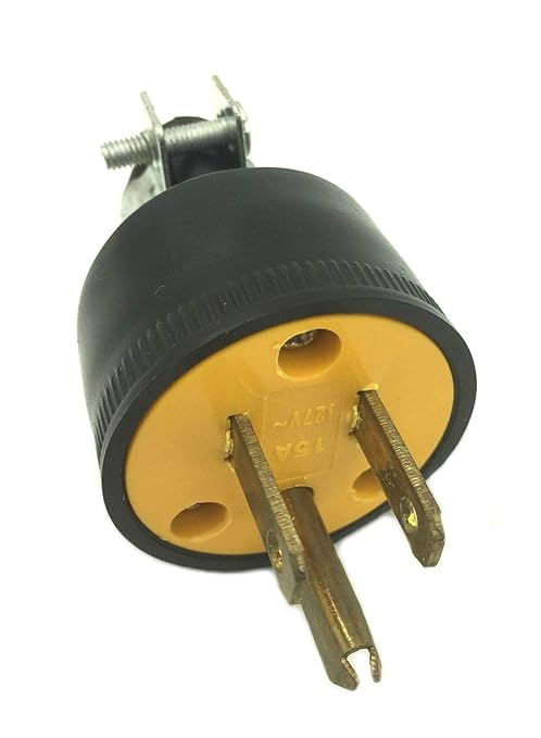 BRUFER 310103 Heavy Duty Male Electric Plugs - 10 Pack, 3 Prong Plug 125V 15A, Electrical Plug for 3 Wire Power Cord Replacement, Replacement Plug 3 Prong for Extension Cord Ends- Bulk Pack