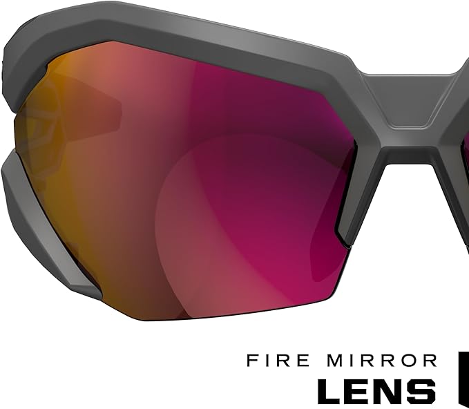 Mechanix Wear: Vision Type-V Safety Glasses with Advanced Anti Fog, Scratch Resistant, Half Framed Protective Eyewear, Lightweight Glasses with Adjustable Arms and Nose (Fire Mirror Lens)