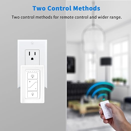 Plug in Dimmer, Lamp Dimmer, Smart Plug with Remote, Digital Plug Light Switch for Dimmable LED/CFL Lights and Incandescent/Halogen