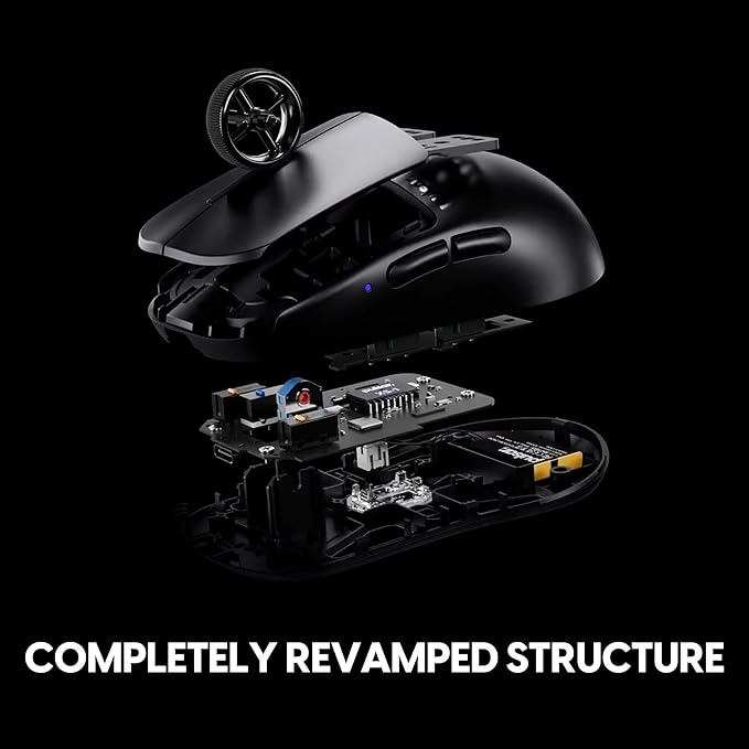 Pulsar Gaming Gears X2H v3 Wireless Gaming Mouse, Ultra Lightweight 1.87 oz (53g), Symmetrical, Optical Switch, 32000 DPI, 750 IPS, XS-1 Sensor, 8k Compatible (Mini, Black)