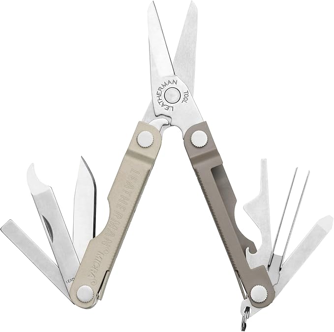 LEATHERMAN, Micra, Keychain Multi-tool with Grooming Tools, Mini Pocketknife for Everyday Carry (EDC), Hobbies & Outdoors, Built in the USA, Winter Fog