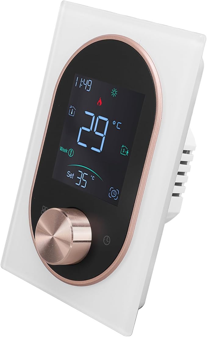 Smart Color Thermostat for Electric Heater LCD Programmable Touchscreen Control for Home Hotel Office with APP, ABS Aluminum Alloy Material (#3)